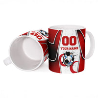 Personalized Turkey Football Grey Wolf Ceramic Mug Turkish Mascot Soccer Ball Burst