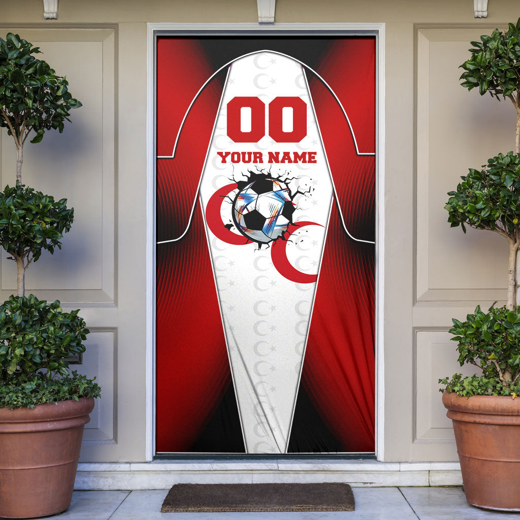 Personalized Turkey Football Grey Wolf Door Cover Turkish Mascot Soccer Ball Burst