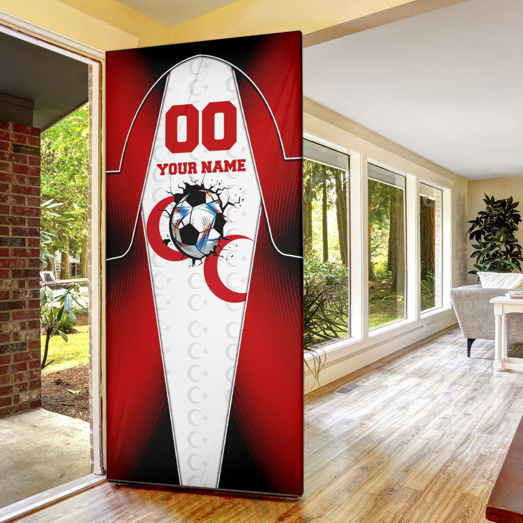 Personalized Turkey Football Grey Wolf Door Cover Turkish Mascot Soccer Ball Burst