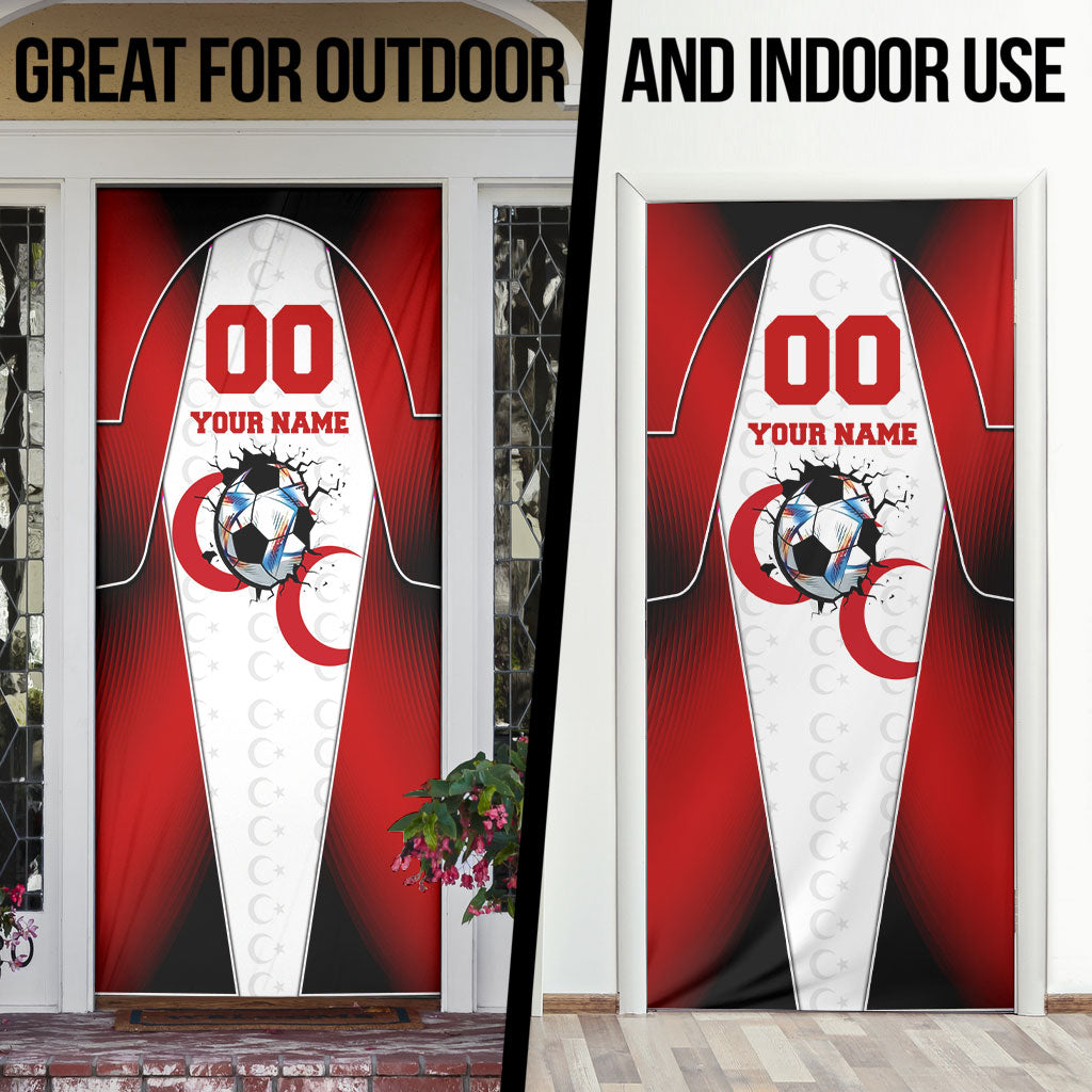 Personalized Turkey Football Grey Wolf Door Cover Turkish Mascot Soccer Ball Burst