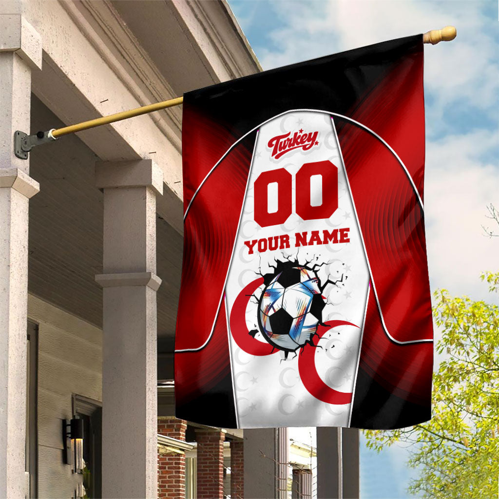 Personalized Turkey Football Grey Wolf Garden Flag Turkish Mascot Soccer Ball Burst