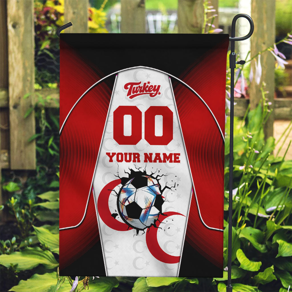 Personalized Turkey Football Grey Wolf Garden Flag Turkish Mascot Soccer Ball Burst