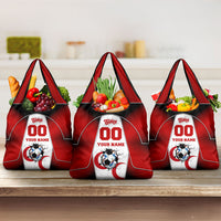 Personalized Turkey Football Grey Wolf Grocery Bag Turkish Mascot Soccer Ball Burst