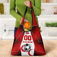 Personalized Turkey Football Grey Wolf Grocery Bag Turkish Mascot Soccer Ball Burst