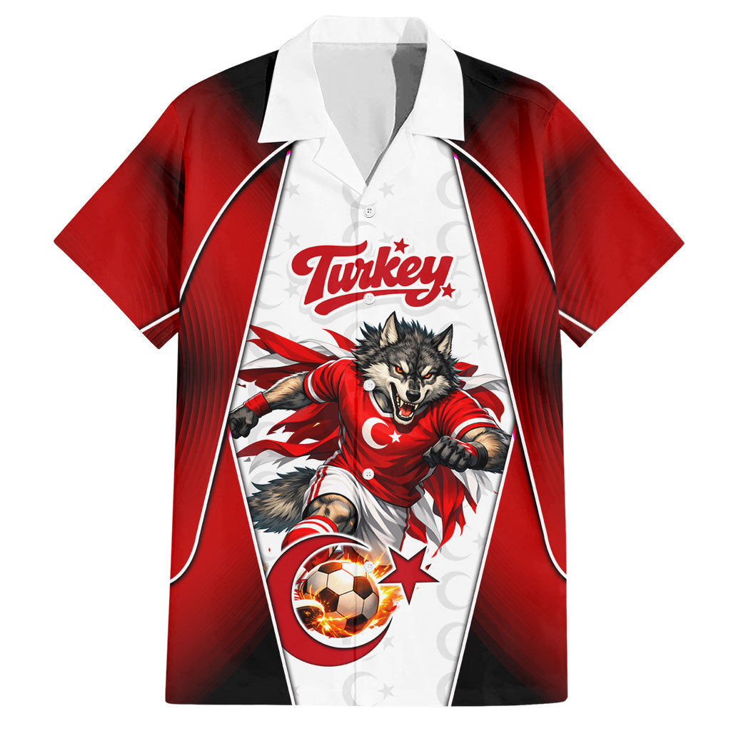 Personalized Turkey Football Grey Wolf Hawaiian Shirt Turkish Mascot Soccer Ball Burst