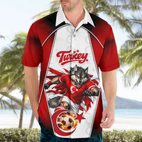 Personalized Turkey Football Grey Wolf Hawaiian Shirt Turkish Mascot Soccer Ball Burst