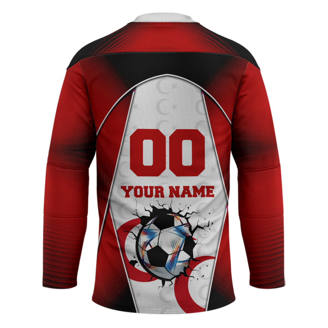 Personalized Turkey Football Grey Wolf Hockey Jersey Turkish Mascot Soccer Ball Burst