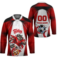 Personalized Turkey Football Grey Wolf Hockey Jersey Turkish Mascot Soccer Ball Burst