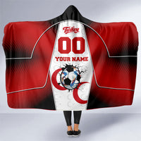 Personalized Turkey Football Grey Wolf Hooded Blanket Turkish Mascot Soccer Ball Burst