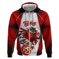 Personalized Turkey Football Grey Wolf Hoodie Turkish Mascot Soccer Ball Burst