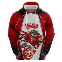 Personalized Turkey Football Grey Wolf Hoodie Turkish Mascot Soccer Ball Burst