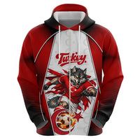 Personalized Turkey Football Grey Wolf Hoodie Turkish Mascot Soccer Ball Burst
