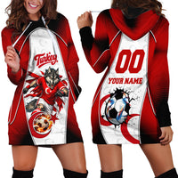 Personalized Turkey Football Grey Wolf Hoodie Dress Turkish Mascot Soccer Ball Burst