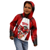 Personalized Turkey Football Grey Wolf Kid Hoodie Turkish Mascot Soccer Ball Burst