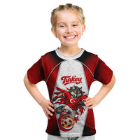 Personalized Turkey Football Grey Wolf Kid T Shirt Turkish Mascot Soccer Ball Burst