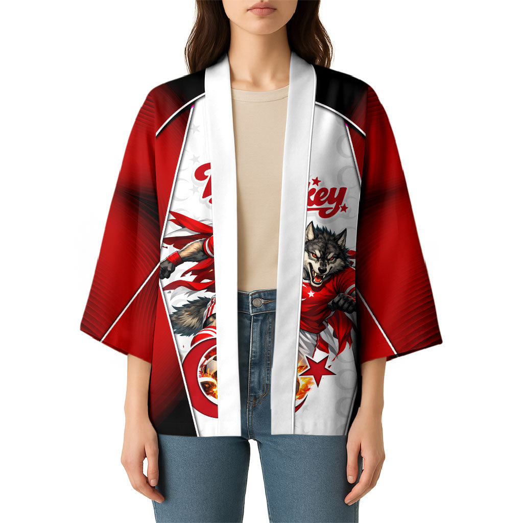 Personalized Turkey Football Grey Wolf Kimono Turkish Mascot Soccer Ball Burst