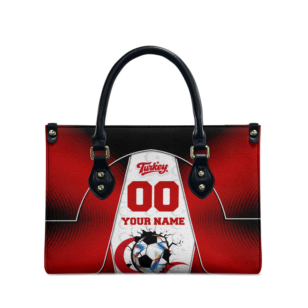 Personalized Turkey Football Grey Wolf Leather Bag Turkish Mascot Soccer Ball Burst
