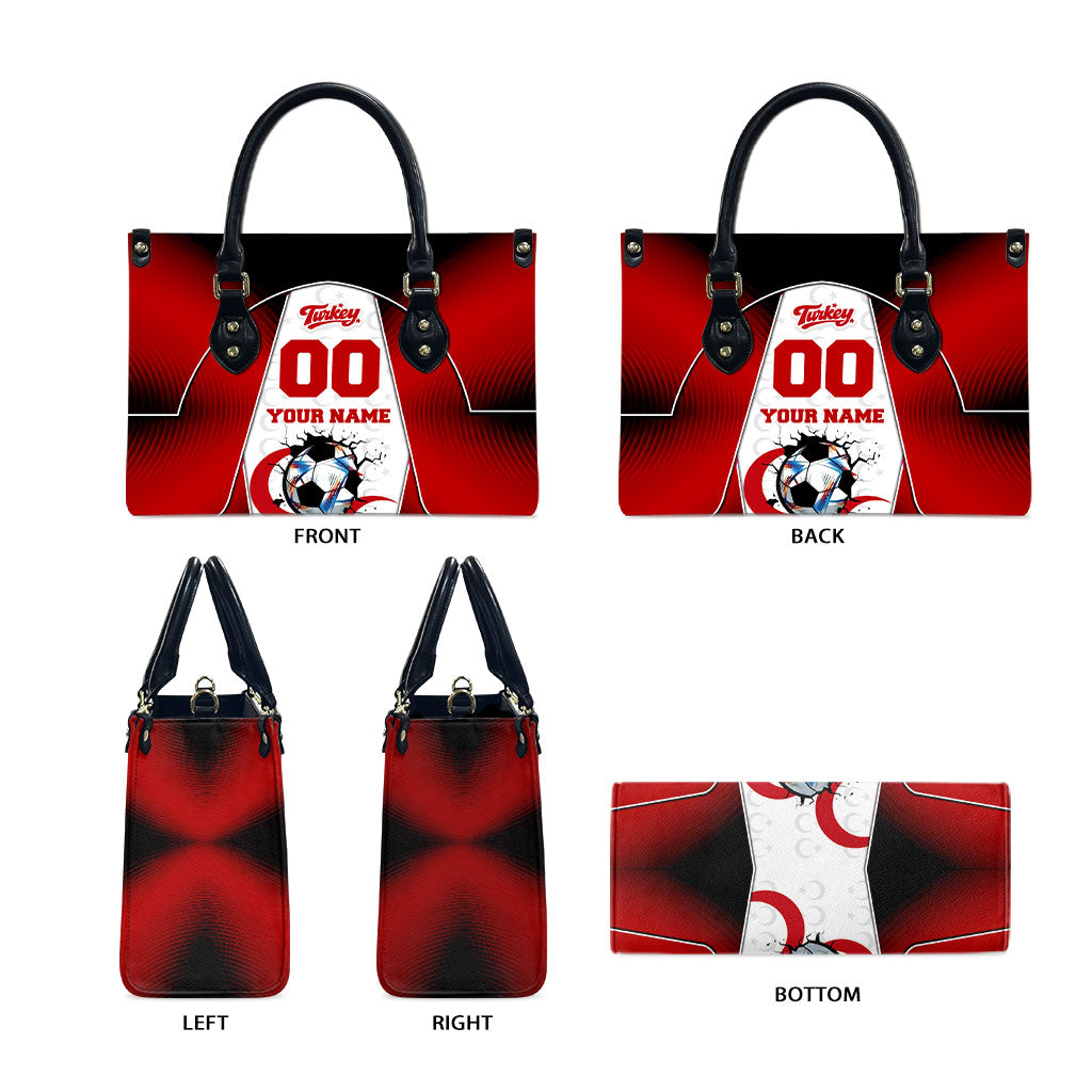 Personalized Turkey Football Grey Wolf Leather Bag Turkish Mascot Soccer Ball Burst