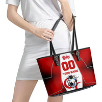Personalized Turkey Football Grey Wolf Leather Tote Bag Turkish Mascot Soccer Ball Burst