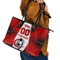 Personalized Turkey Football Grey Wolf Leather Tote Bag Turkish Mascot Soccer Ball Burst