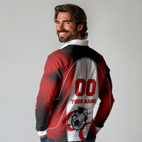 Personalized Turkey Football Grey Wolf Long Sleeve Polo Shirt Turkish Mascot Soccer Ball Burst