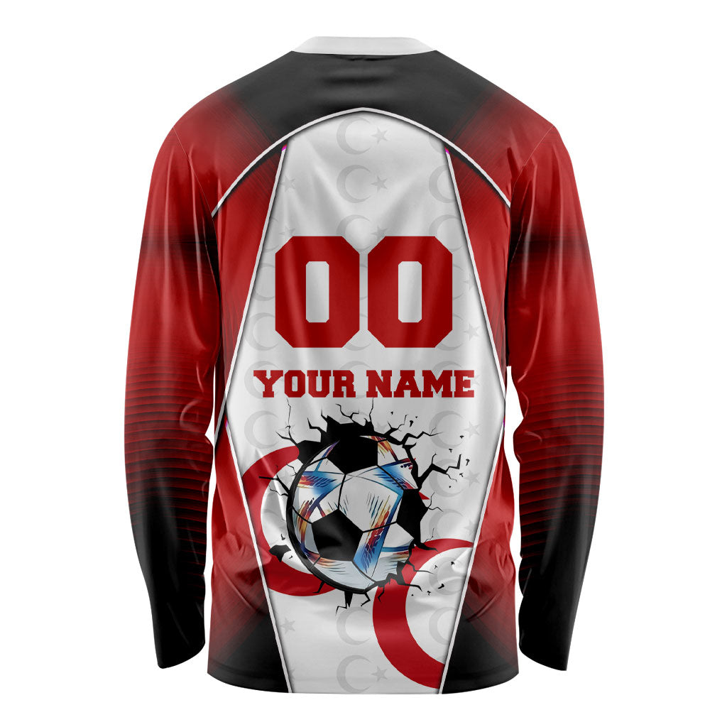 Personalized Turkey Football Grey Wolf Long Sleeve Shirt Turkish Mascot Soccer Ball Burst