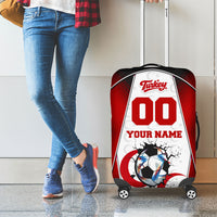 Personalized Turkey Football Grey Wolf Luggage Cover Turkish Mascot Soccer Ball Burst