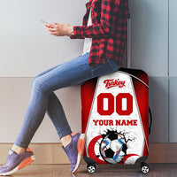 Personalized Turkey Football Grey Wolf Luggage Cover Turkish Mascot Soccer Ball Burst