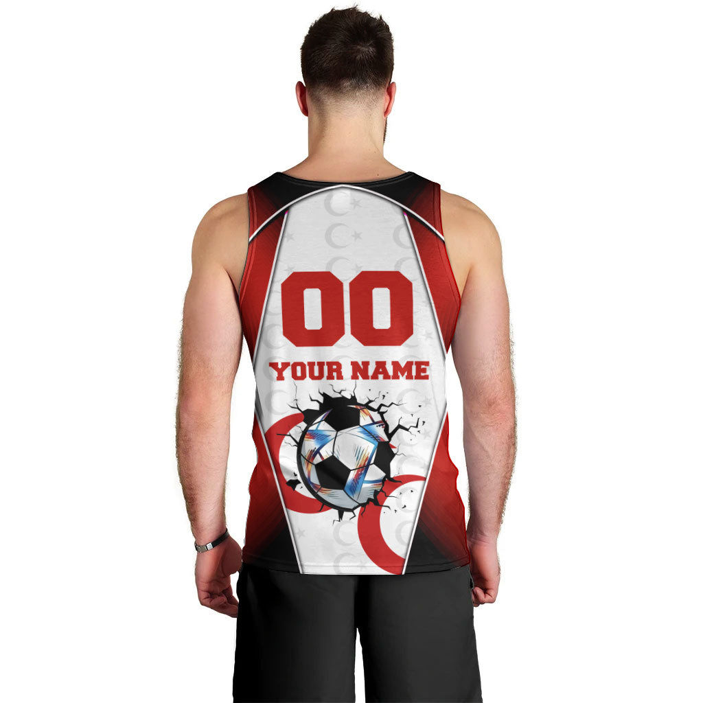 Personalized Turkey Football Grey Wolf Men Tank Top Turkish Mascot Soccer Ball Burst