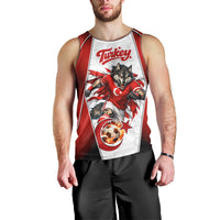 Personalized Turkey Football Grey Wolf Men Tank Top Turkish Mascot Soccer Ball Burst