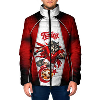 Personalized Turkey Football Grey Wolf Padded Jacket Turkish Mascot Soccer Ball Burst