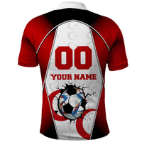 Personalized Turkey Football Grey Wolf Polo Shirt Turkish Mascot Soccer Ball Burst
