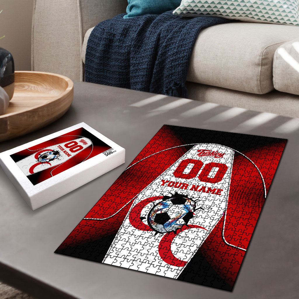 Personalized Turkey Football Grey Wolf Puzzle Turkish Mascot Soccer Ball Burst