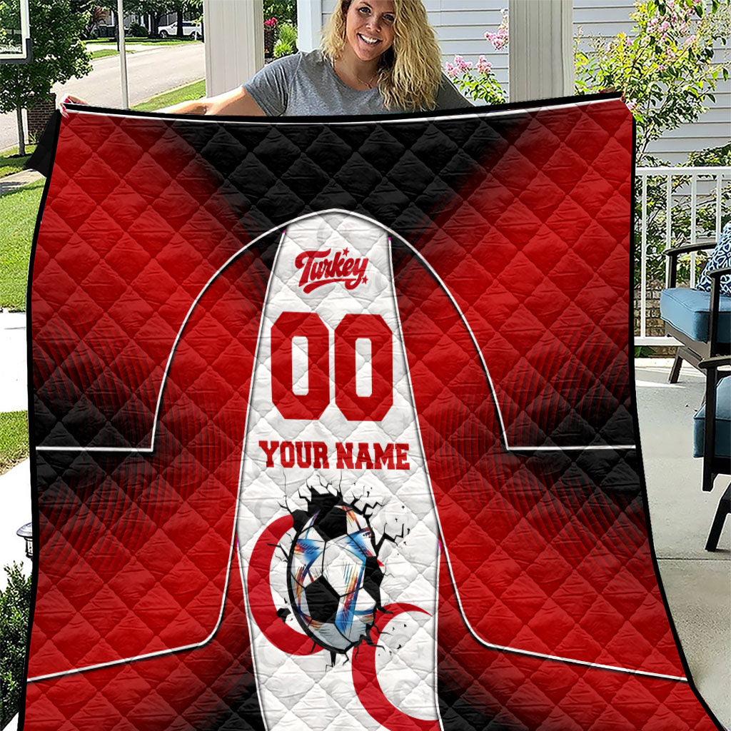 Personalized Turkey Football Grey Wolf Quilt Turkish Mascot Soccer Ball Burst