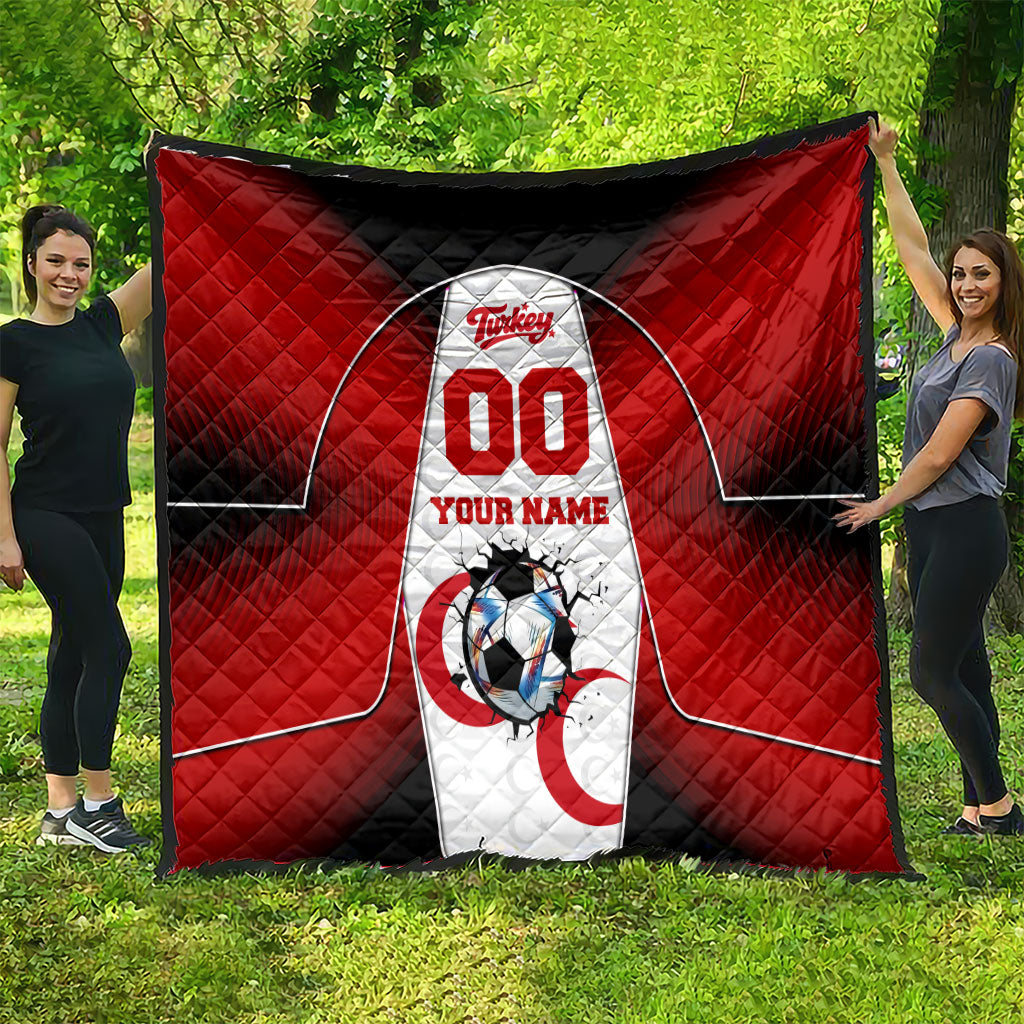 Personalized Turkey Football Grey Wolf Quilt Turkish Mascot Soccer Ball Burst