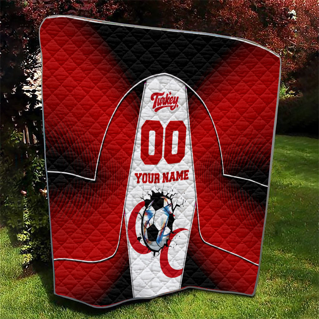 Personalized Turkey Football Grey Wolf Quilt Turkish Mascot Soccer Ball Burst