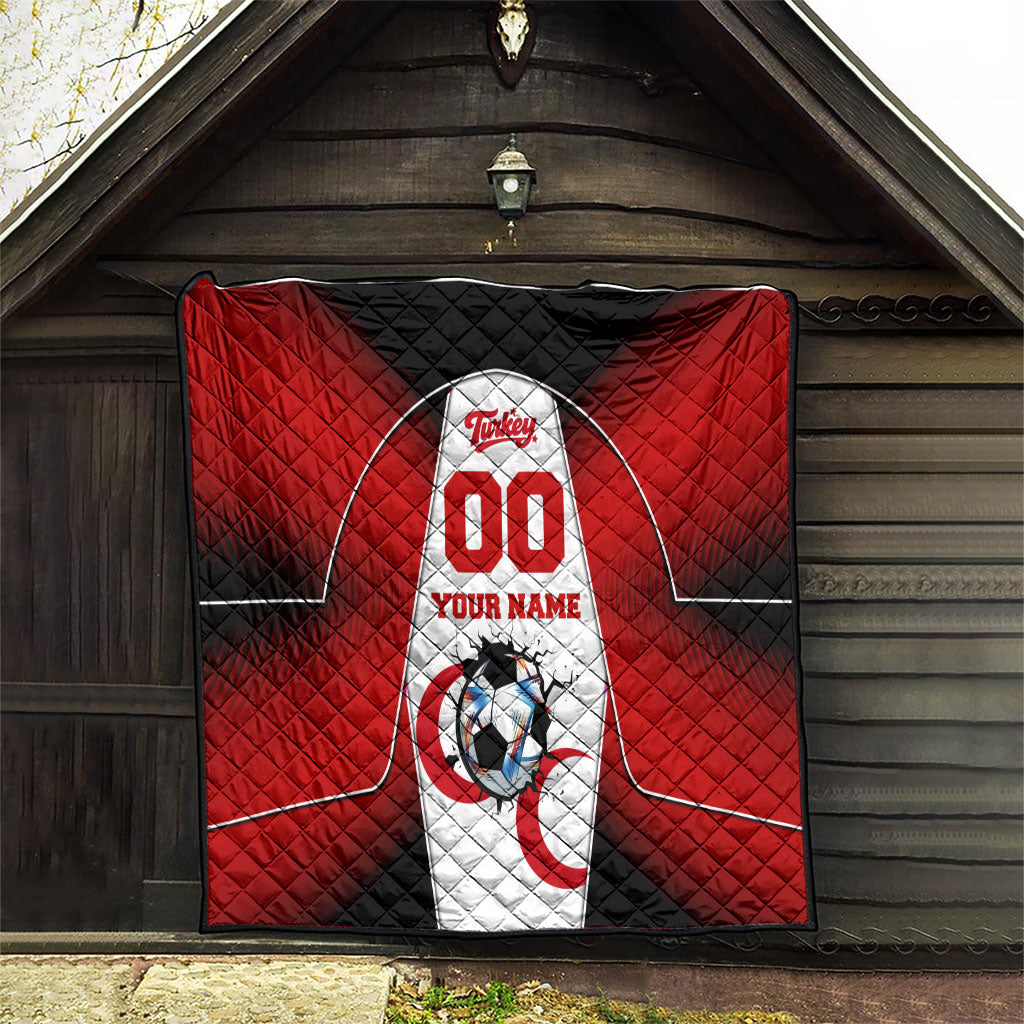 Personalized Turkey Football Grey Wolf Quilt Turkish Mascot Soccer Ball Burst