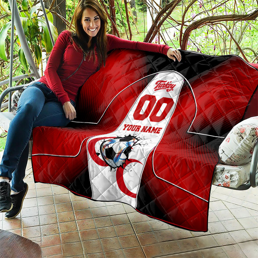 Personalized Turkey Football Grey Wolf Quilt Turkish Mascot Soccer Ball Burst