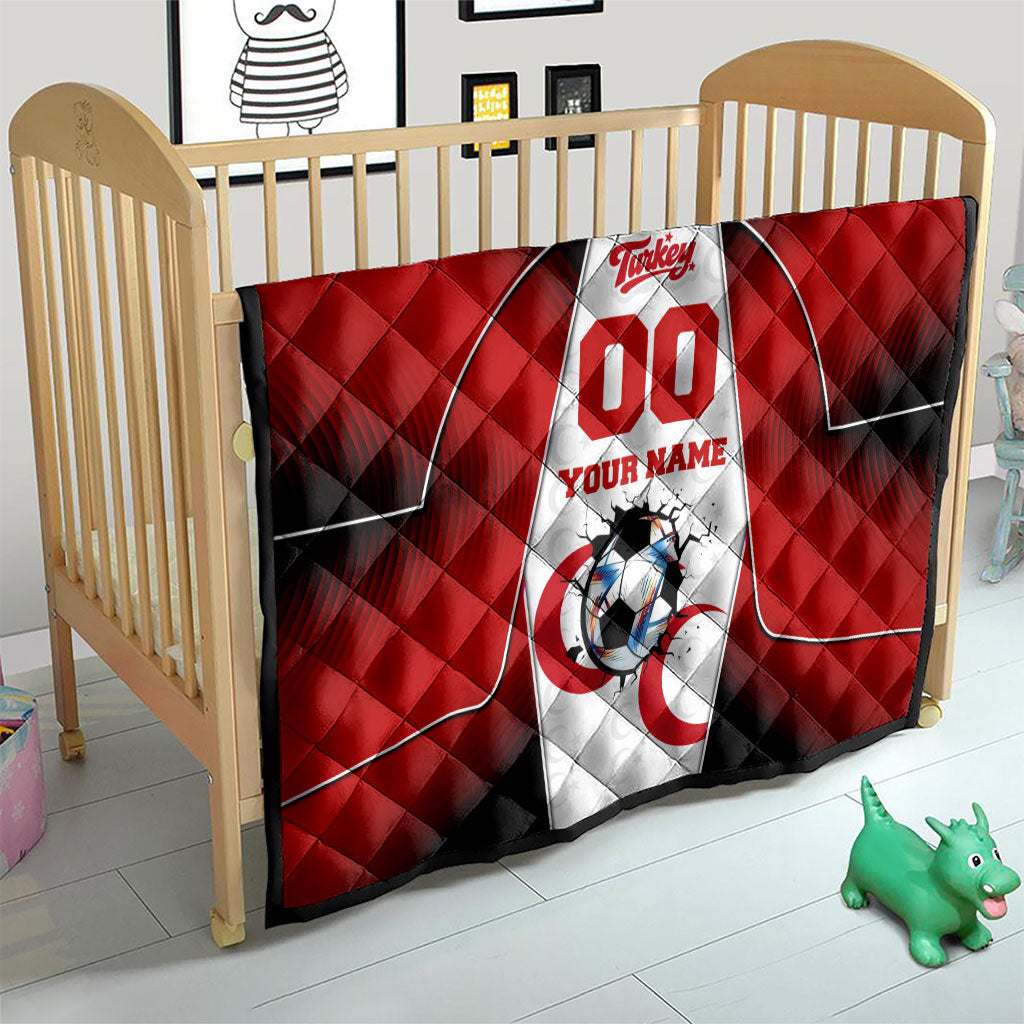 Personalized Turkey Football Grey Wolf Quilt Turkish Mascot Soccer Ball Burst