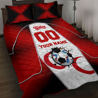Personalized Turkey Football Grey Wolf Quilt Bed Set Turkish Mascot Soccer Ball Burst
