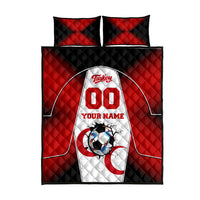 Personalized Turkey Football Grey Wolf Quilt Bed Set Turkish Mascot Soccer Ball Burst