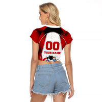 Personalized Turkey Football Grey Wolf Raglan Cropped T Shirt Turkish Mascot Soccer Ball Burst