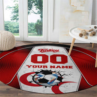 Personalized Turkey Football Grey Wolf Round Carpet Turkish Mascot Soccer Ball Burst