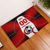 Personalized Turkey Football Grey Wolf Rubber Doormat Turkish Mascot Soccer Ball Burst