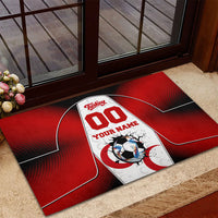 Personalized Turkey Football Grey Wolf Rubber Doormat Turkish Mascot Soccer Ball Burst