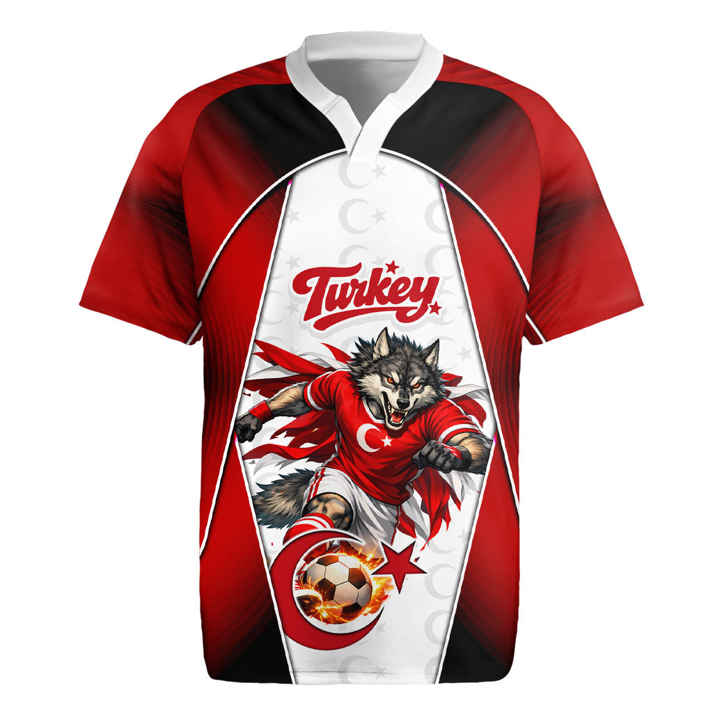 Personalized Turkey Football Grey Wolf Rugby Jersey Turkish Mascot Soccer Ball Burst