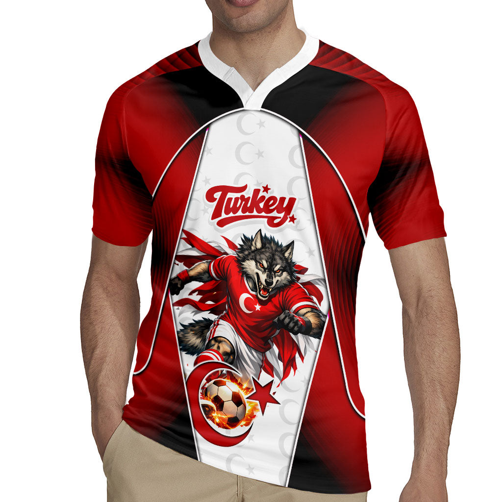 Personalized Turkey Football Grey Wolf Rugby Jersey Turkish Mascot Soccer Ball Burst