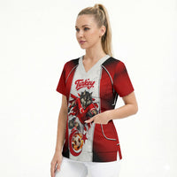 Personalized Turkey Football Grey Wolf Scrub Top Turkish Mascot Soccer Ball Burst