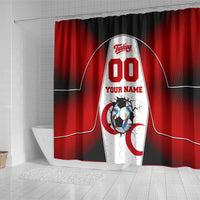 Personalized Turkey Football Grey Wolf Shower Curtain Turkish Mascot Soccer Ball Burst