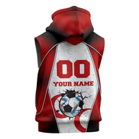Personalized Turkey Football Grey Wolf Sleeveless Zip Hoodie Turkish Mascot Soccer Ball Burst